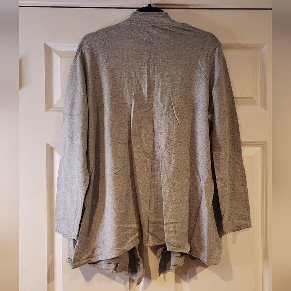 NWT J.Jill gray heather open front cardigan sweater with pockets XLP - Picture 6 of 6